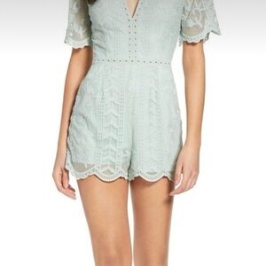 NWT Socialite Women’s Lace Romper in Mint Green